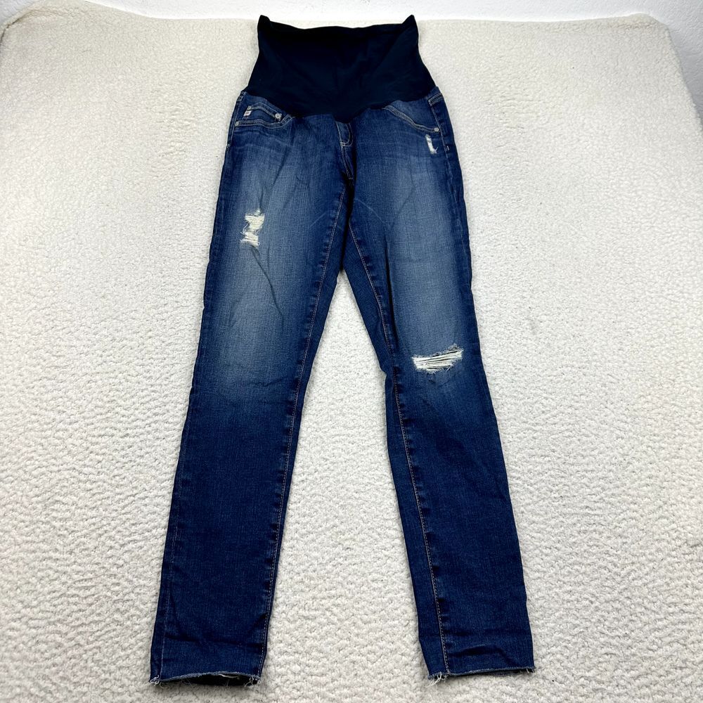 AG Maternity Jeans Women's 27R Blue Denim‎ Distressed Skinny Stretch Pull On